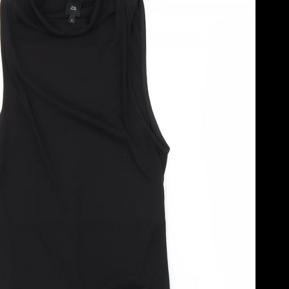 Womens UK Size 8 River Island Black Tunic Blouse