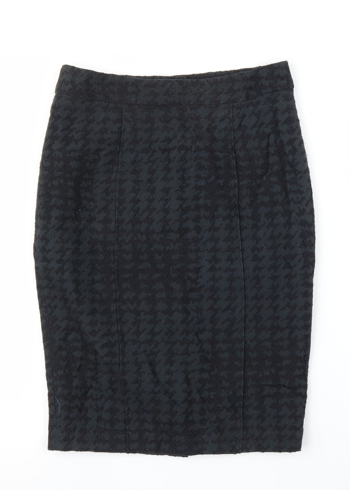 Matthew Williamson Womens Grey Houndstooth  Straight & Pencil Skirt Size 10