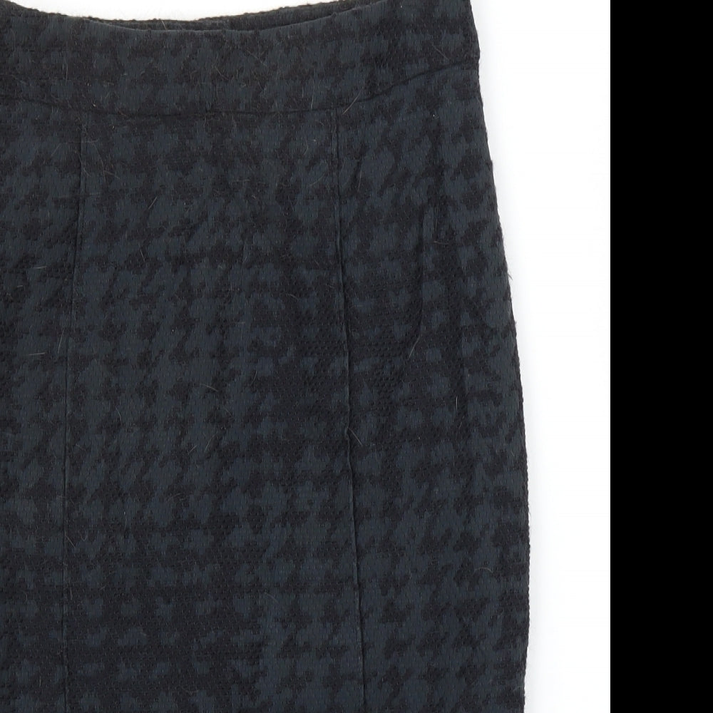 Matthew Williamson Womens Grey Houndstooth  Straight & Pencil Skirt Size 10