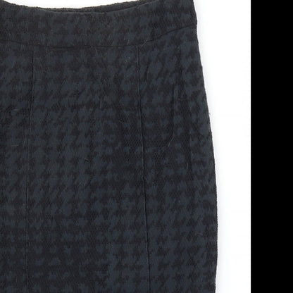 Matthew Williamson Womens Grey Houndstooth  Straight & Pencil Skirt Size 10