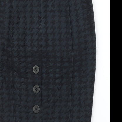 Matthew Williamson Womens Grey Houndstooth  Straight & Pencil Skirt Size 10