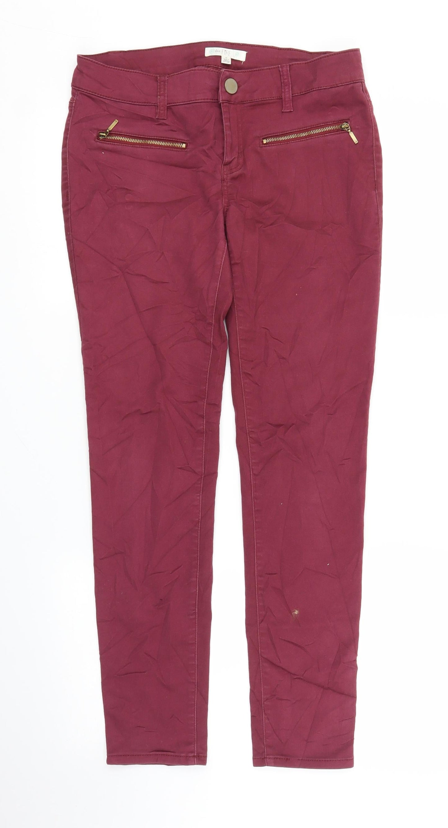 Love Fire Womens Purple   Chino Trousers Size S L26 in