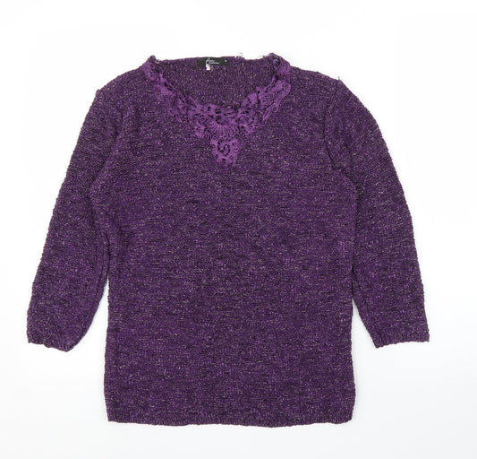 Womens UK Size M BM Purple Pullover Jumper