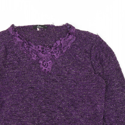 Womens UK Size M BM Purple Pullover Jumper