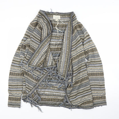 Lyla Lyla Womens Beige Geometric  Cardigan Jumper Size S