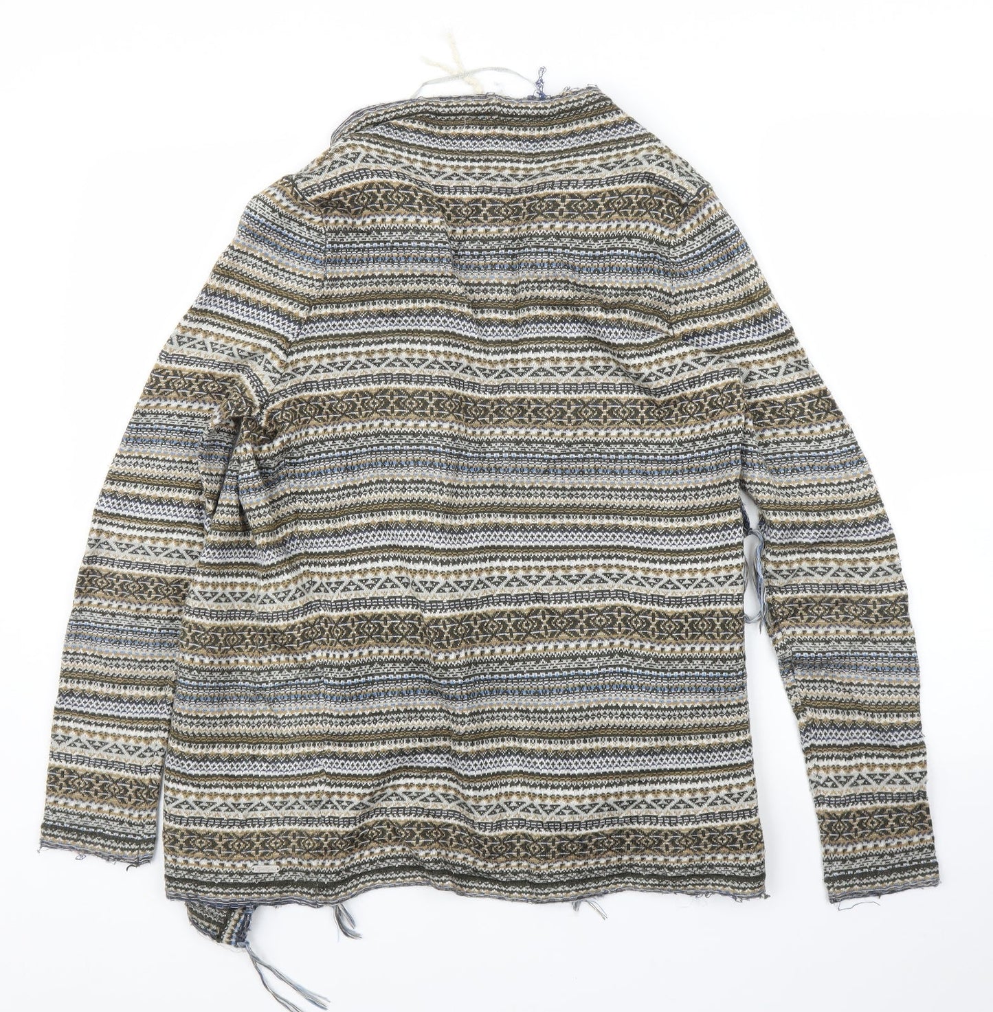 Lyla Lyla Womens Beige Geometric  Cardigan Jumper Size S