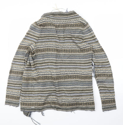 Lyla Lyla Womens Beige Geometric  Cardigan Jumper Size S