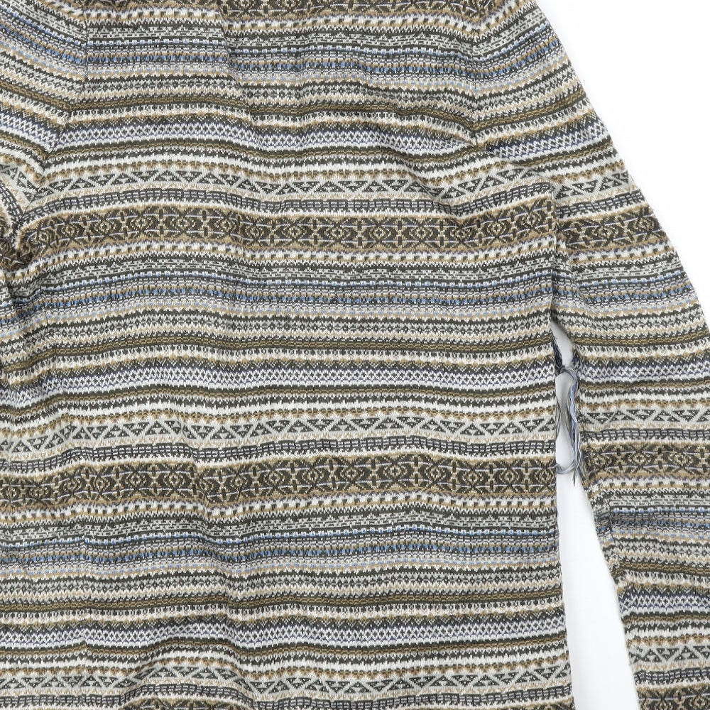 Lyla Lyla Womens Beige Geometric  Cardigan Jumper Size S