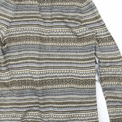 Lyla Lyla Womens Beige Geometric  Cardigan Jumper Size S