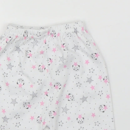 Preworn Girls White   Capri Leggings Size 0-3 Months  - Panda