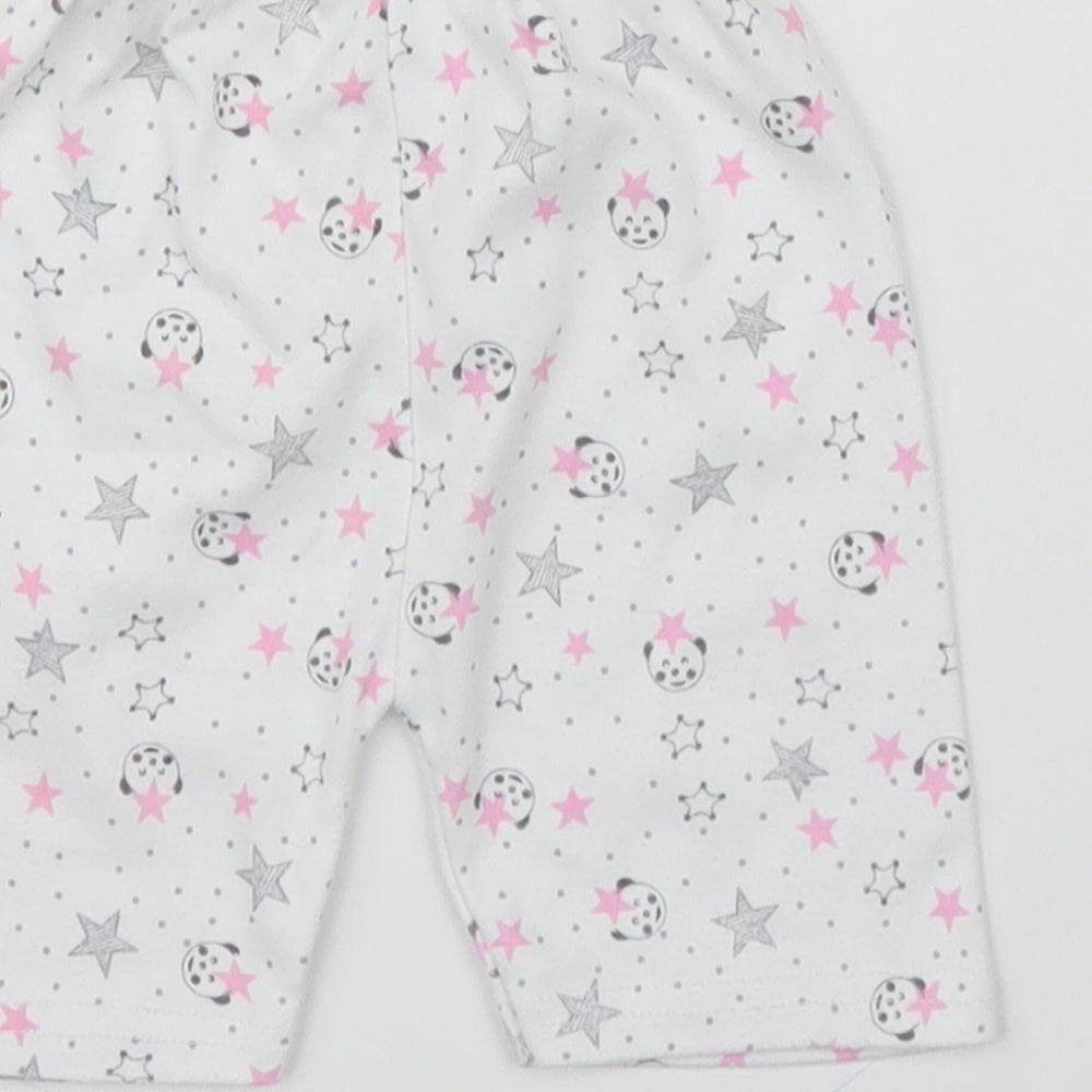 Preworn Girls White   Capri Leggings Size 0-3 Months  - Panda