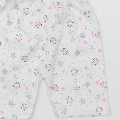 Preworn Girls White   Capri Leggings Size 0-3 Months  - Panda