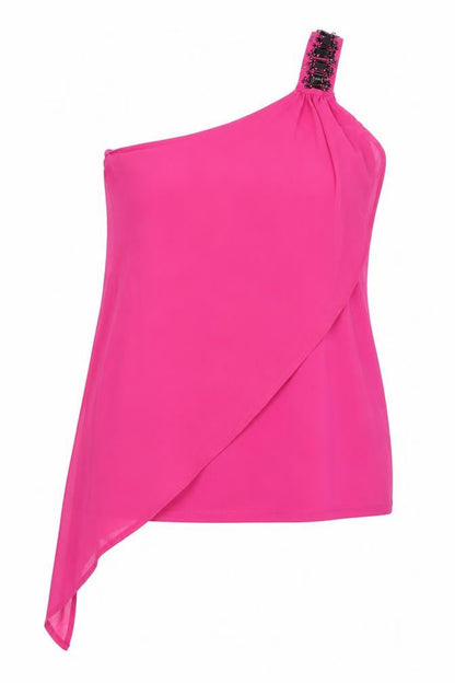 Womens UK Size 16 Definitions Pink Wrap Blouse