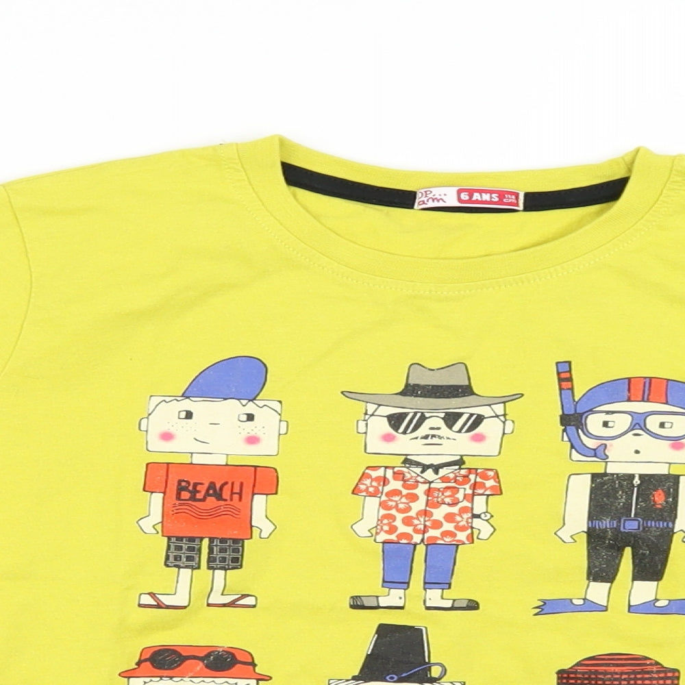 Dpam Boys Yellow   Basic T-Shirt Size 6 Years