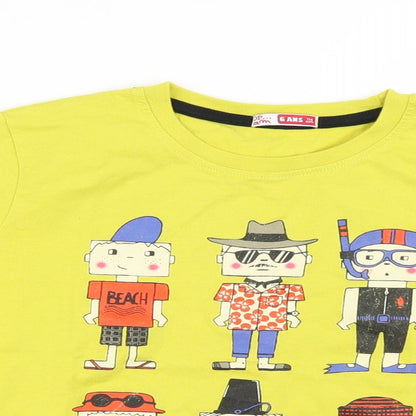 Dpam Boys Yellow   Basic T-Shirt Size 6 Years
