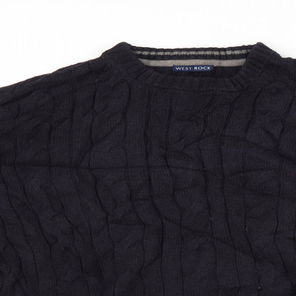 West Rock Mens Blue   Pullover Jumper Size S
