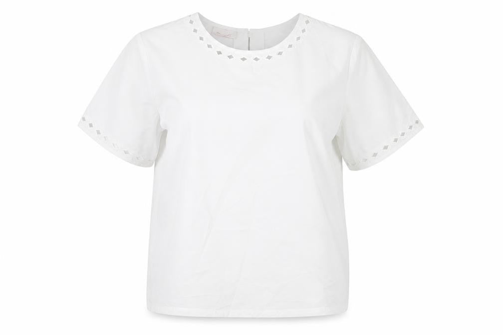 Womens UK Size 14 Daxon White Basic T-Shirt
