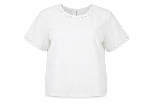 Womens UK Size 14 Daxon White Basic T-Shirt