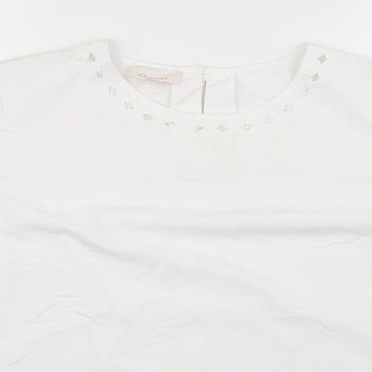 Womens UK Size 14 Daxon White Basic T-Shirt