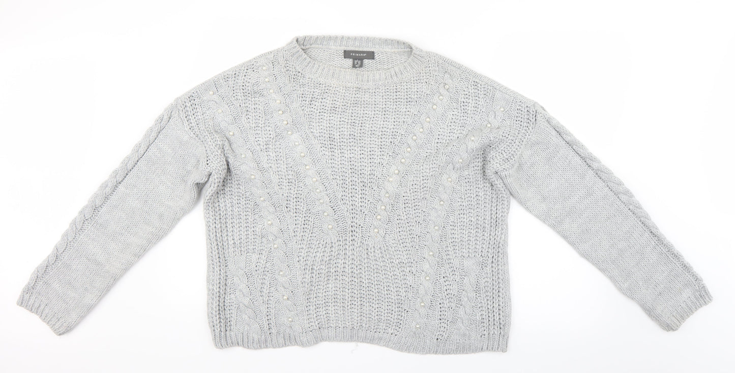 Primark Womens Grey   Pullover Jumper Size L