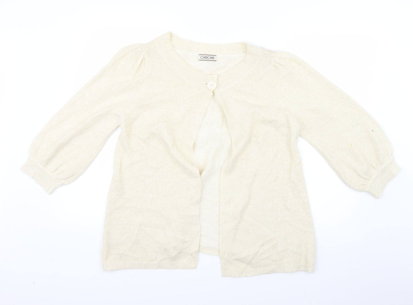 Womens UK Size 18 Cherokee Ivory Cardigan Jumper