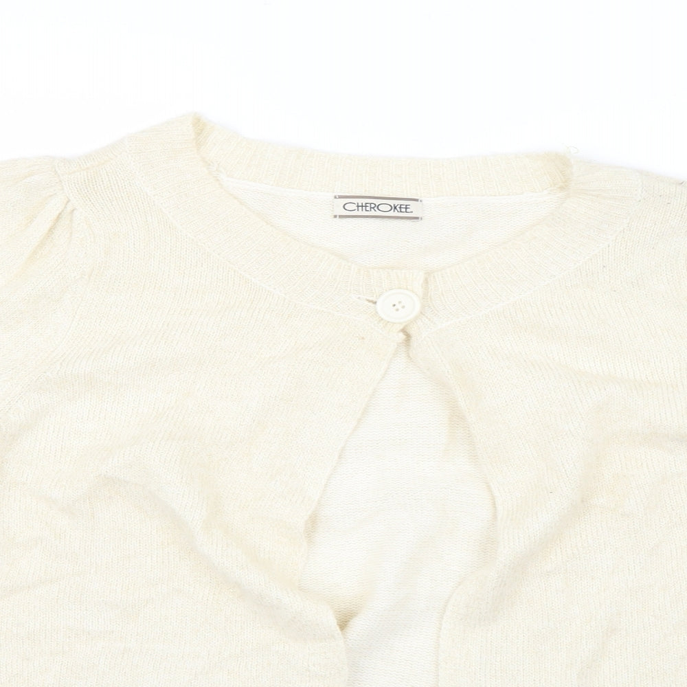 Womens UK Size 18 Cherokee Ivory Cardigan Jumper