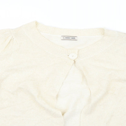 Womens UK Size 18 Cherokee Ivory Cardigan Jumper