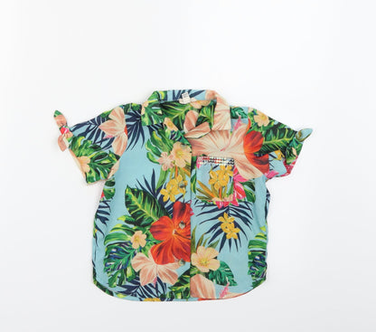 Additional front view of River Island girls’ multicoloured floral basic button-up, size 18-24, months