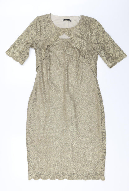 David Emanuel Womens Gold   Shift  Size 10