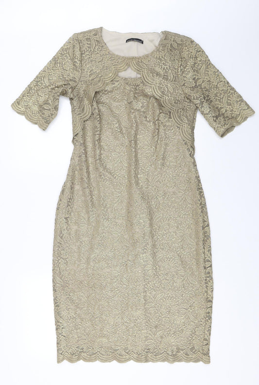 David Emanuel Womens Gold   Shift  Size 10