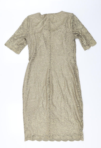 David Emanuel Womens Gold   Shift  Size 10