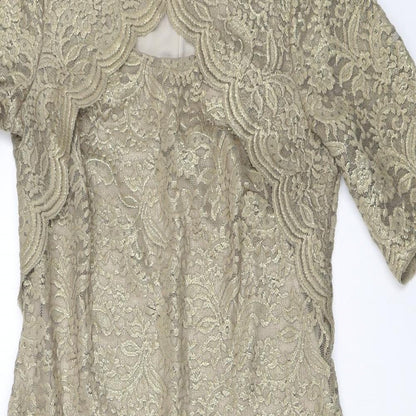 David Emanuel Womens Gold   Shift  Size 10