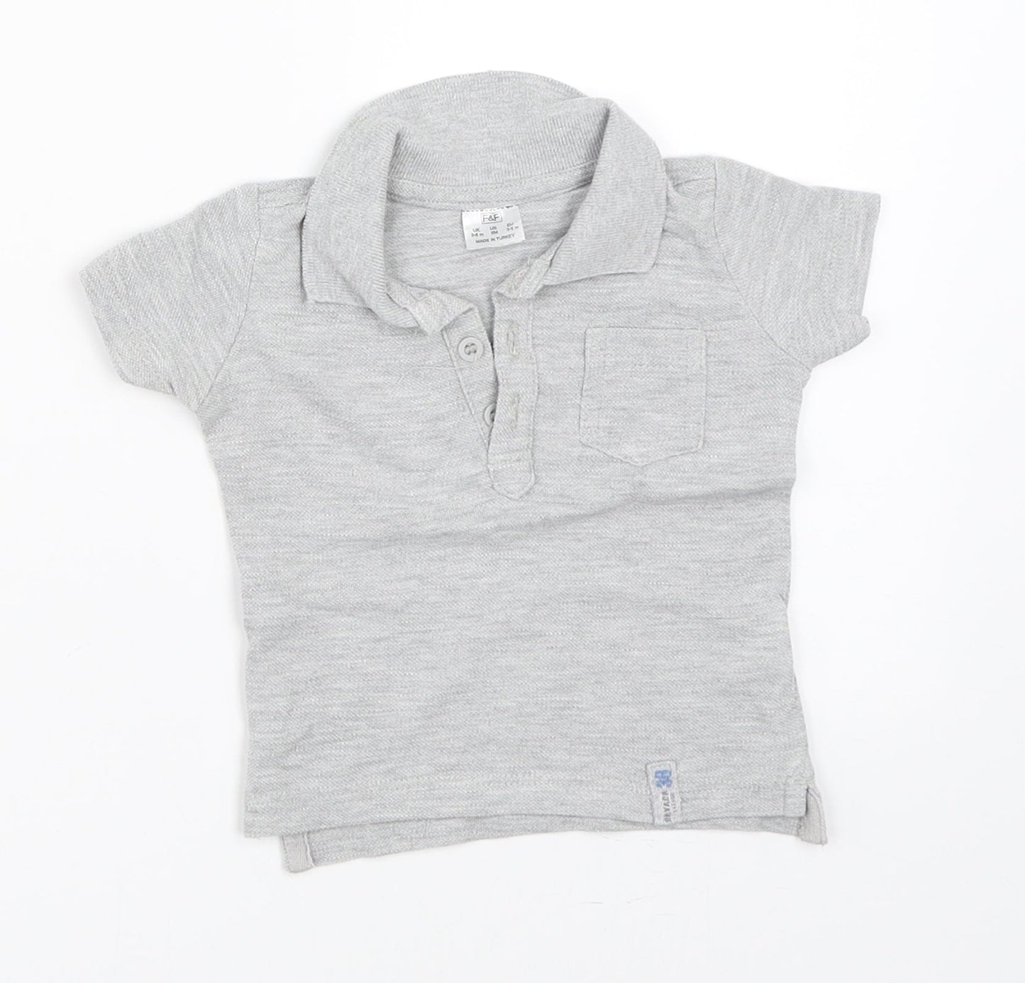 F&F Boys Grey   Basic Polo Size 3-6 Months