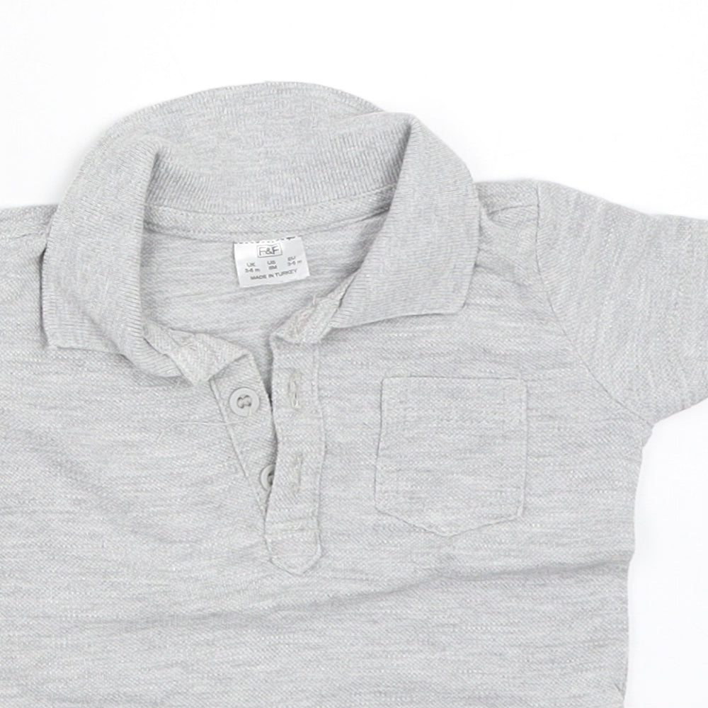 F&F Boys Grey   Basic Polo Size 3-6 Months