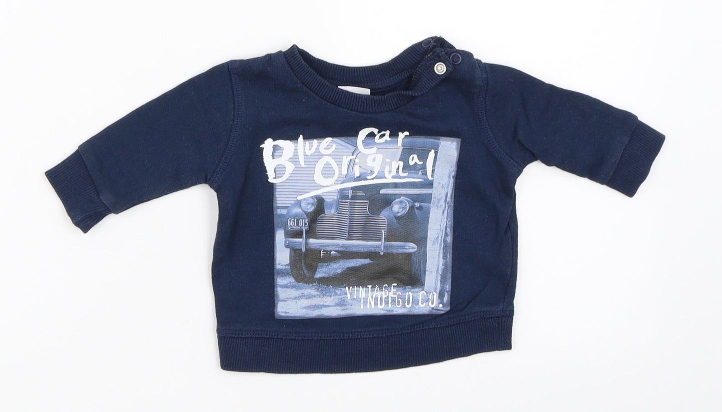 F&F Boys Blue   Pullover Jumper Size 0-3 Months
