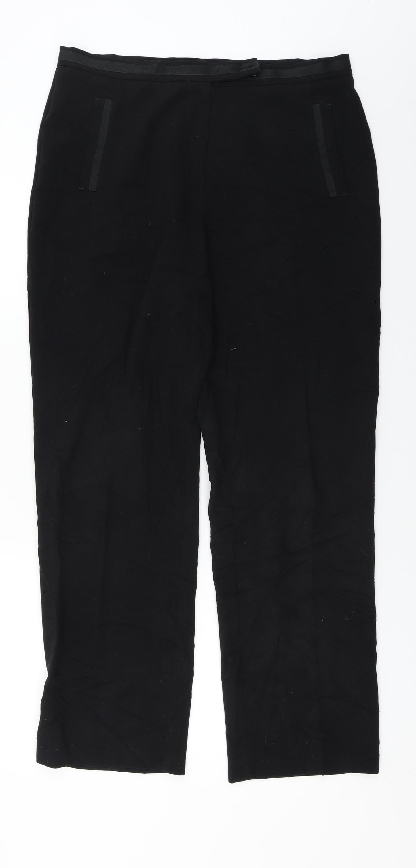 Womens UK Size 12 Marks and Spencer Regular Fit  Black Trousers