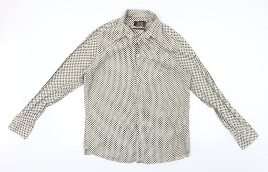 Mens UK Size 16 NEXT Beige  Button-Up Long Sleeve Casual Shirt