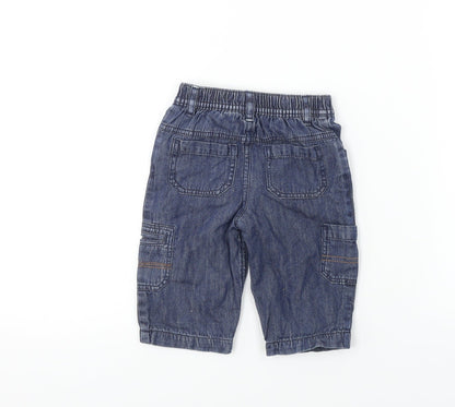 Back view of Cherokee boys’ blue trousers, size 3-6, months