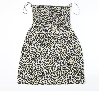 Studio Womens White Animal Print  A-Line  Size 12