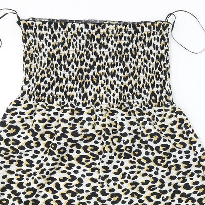 Studio Womens White Animal Print  A-Line  Size 12