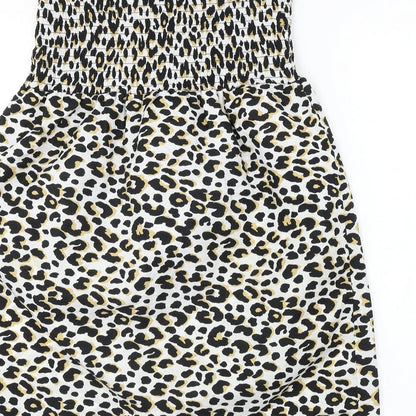 Studio Womens White Animal Print  A-Line  Size 12