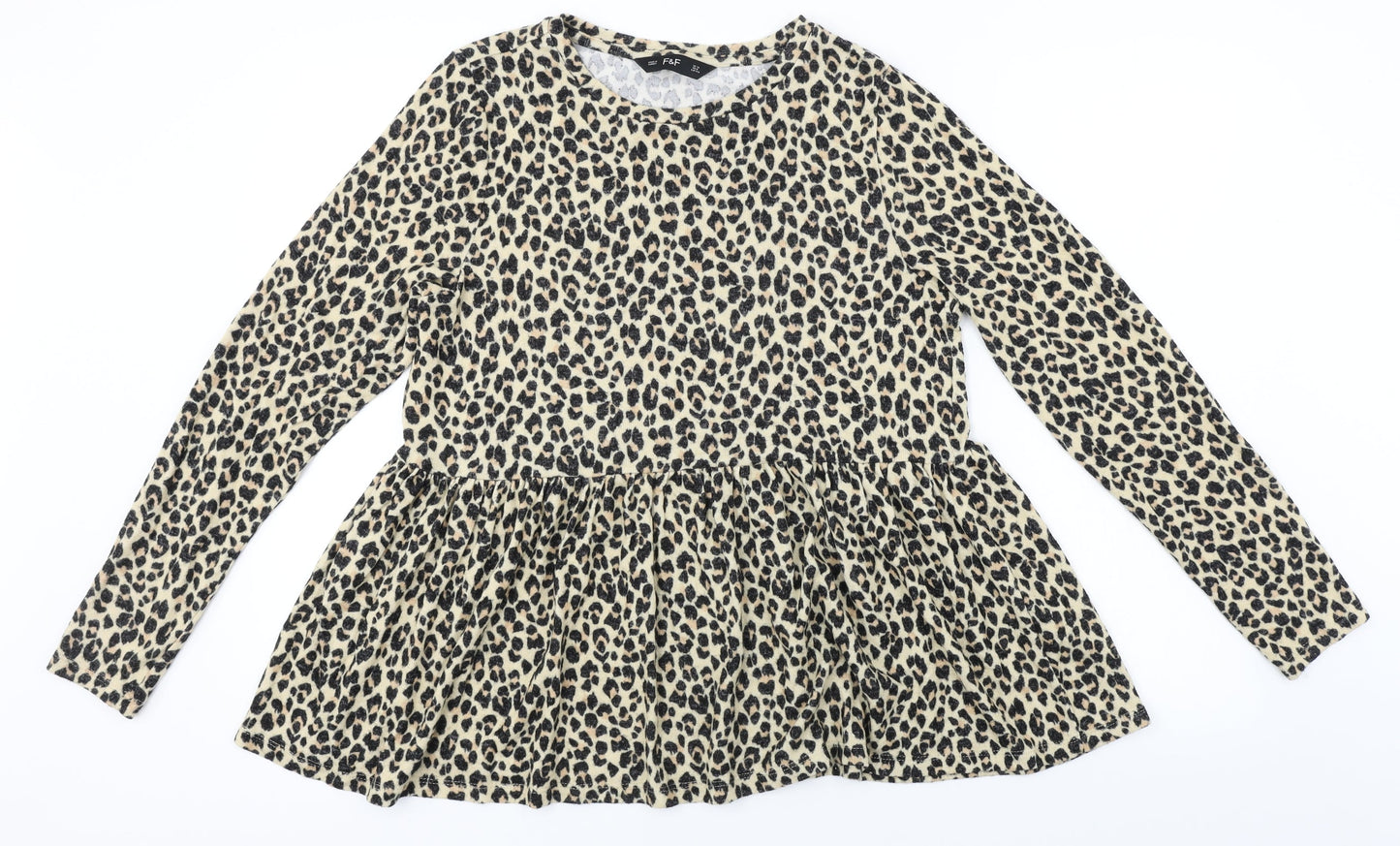 F&F  Womens Beige Animal Print  Pullover Jumper Size 12