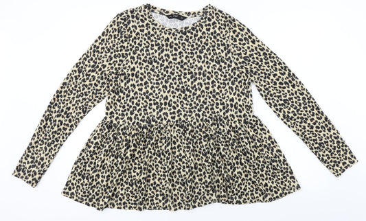 F&F  Womens Beige Animal Print  Pullover Jumper Size 12