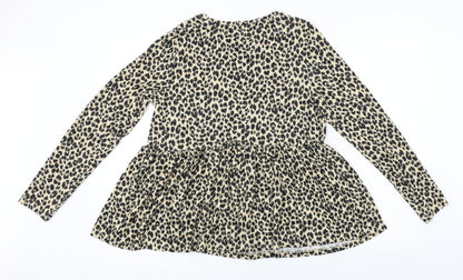 F&F  Womens Beige Animal Print  Pullover Jumper Size 12