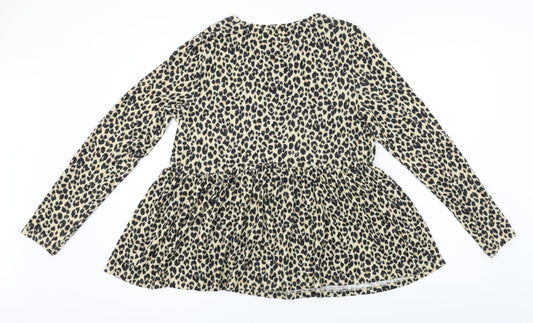 F&F  Womens Beige Animal Print  Pullover Jumper Size 12