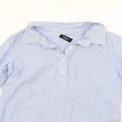 Womens UK Size 10 Klass Blue Basic Button-Up