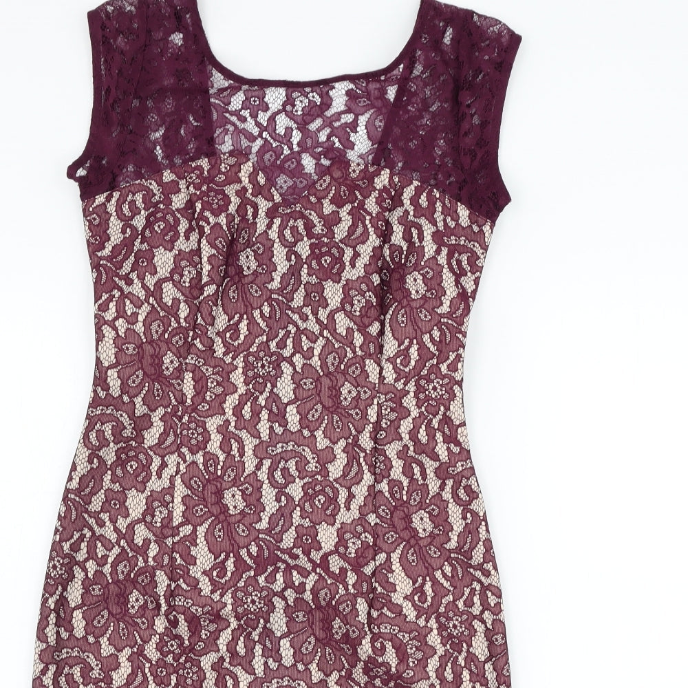 NEXT Womens Purple Geometric  A-Line  Size 8