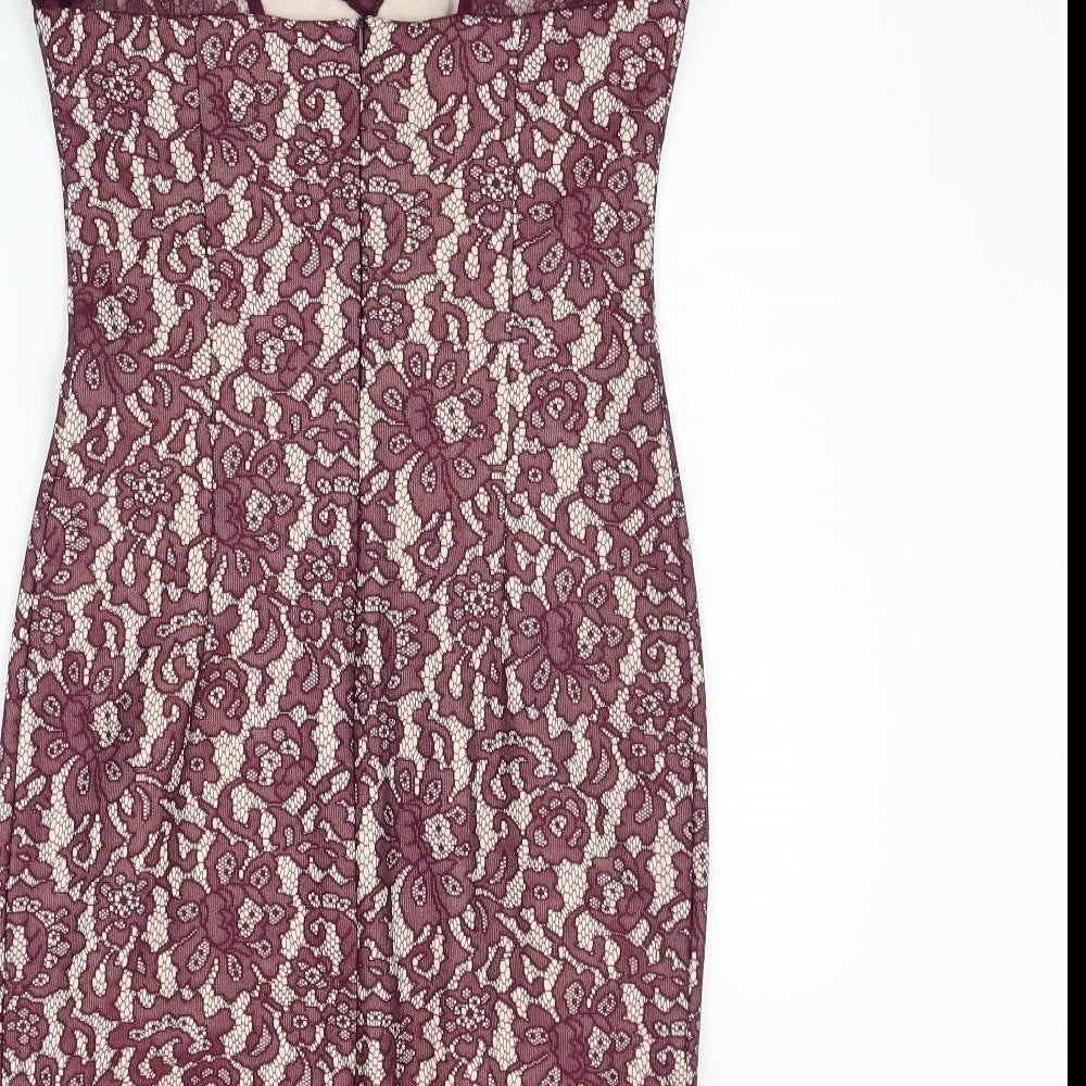 NEXT Womens Purple Geometric  A-Line  Size 8