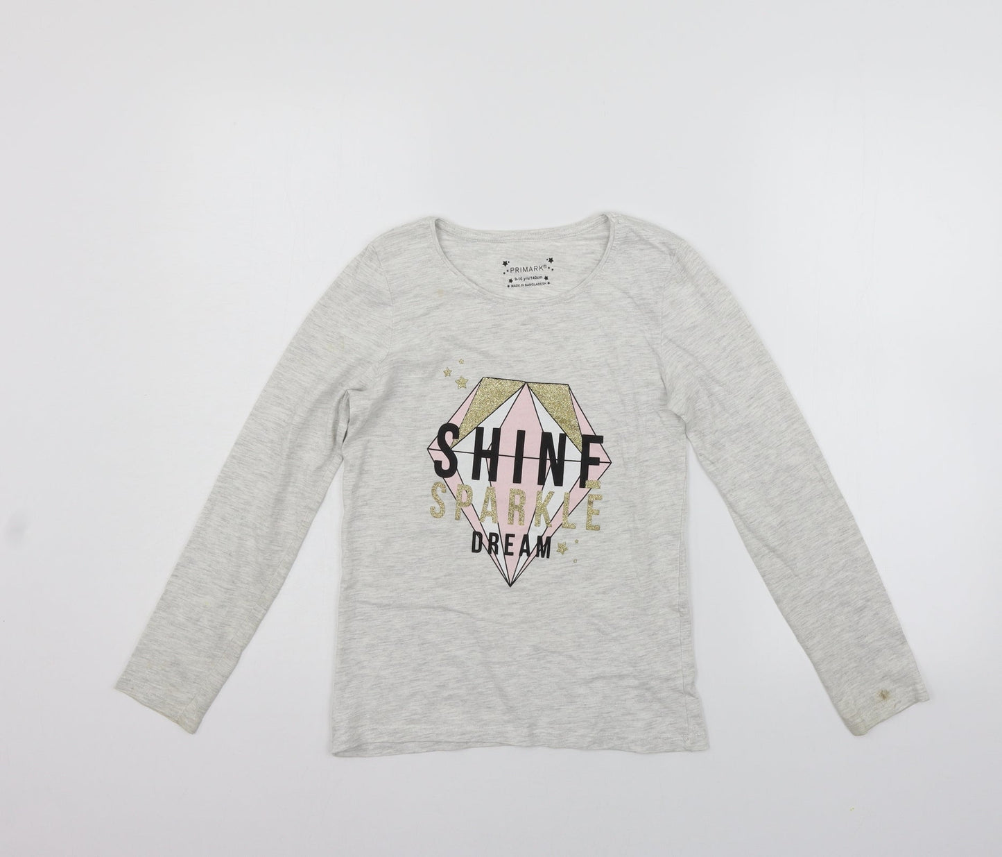 Primark Girls Grey   Basic T-Shirt Size 9-10 Years