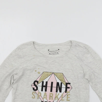 Primark Girls Grey   Basic T-Shirt Size 9-10 Years